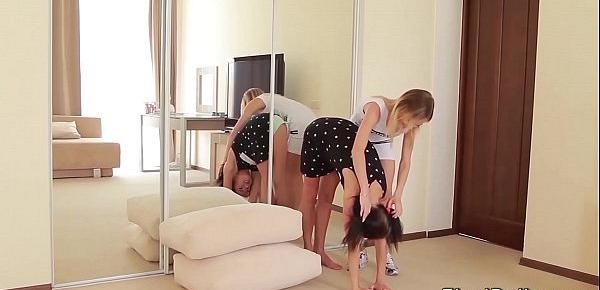  cute real flexi twins doll gets stretched